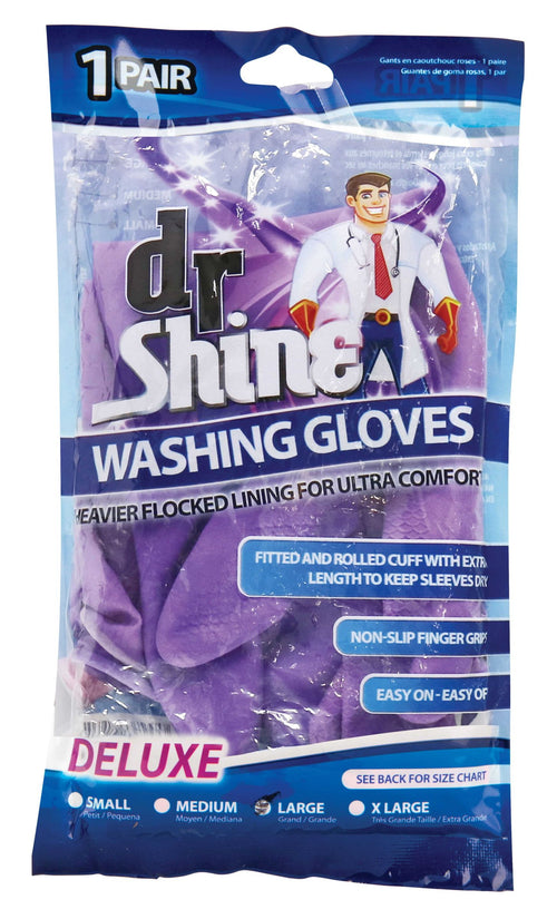 Dr Shine Rubber Gloves 1 Pair - 4 Sizes Available