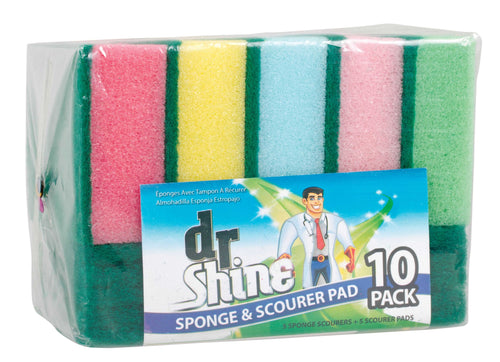 Sponge & Scourer Pads 10-Pack - Dual-Sided