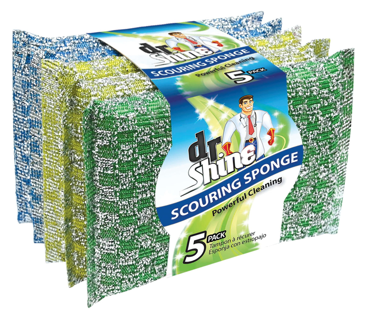 Metallic Scouring Sponges 5-Pack - Heavy Duty