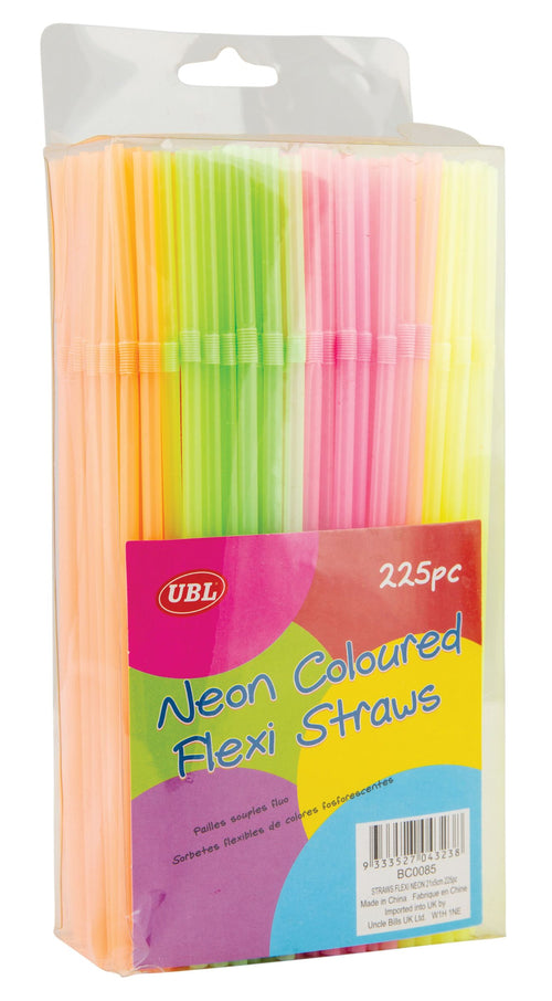 Flexible Party Straws 225-Pack - Bulk Value