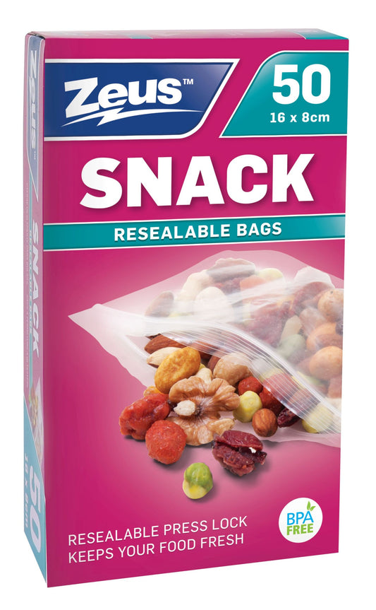Snack Resealable Bags 16 x 8cm 50 Pack