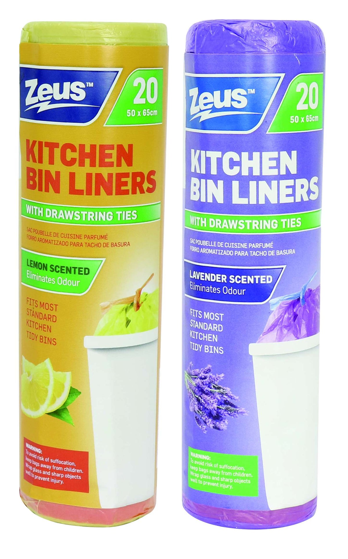 Scented Bin Liners 50x65cm - 20 Pack, 2 Scents