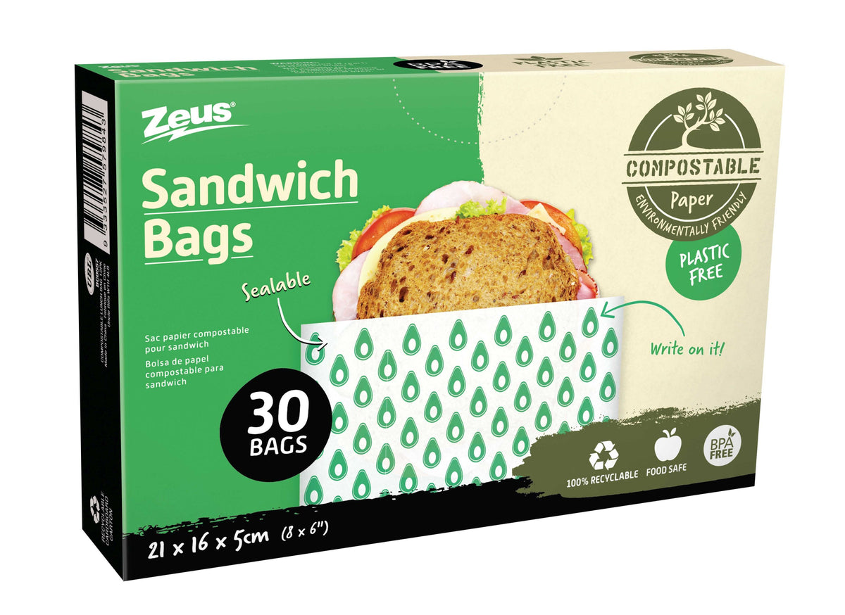 Compostable Sandwich Bags 21x16x5cm - 30 Pack