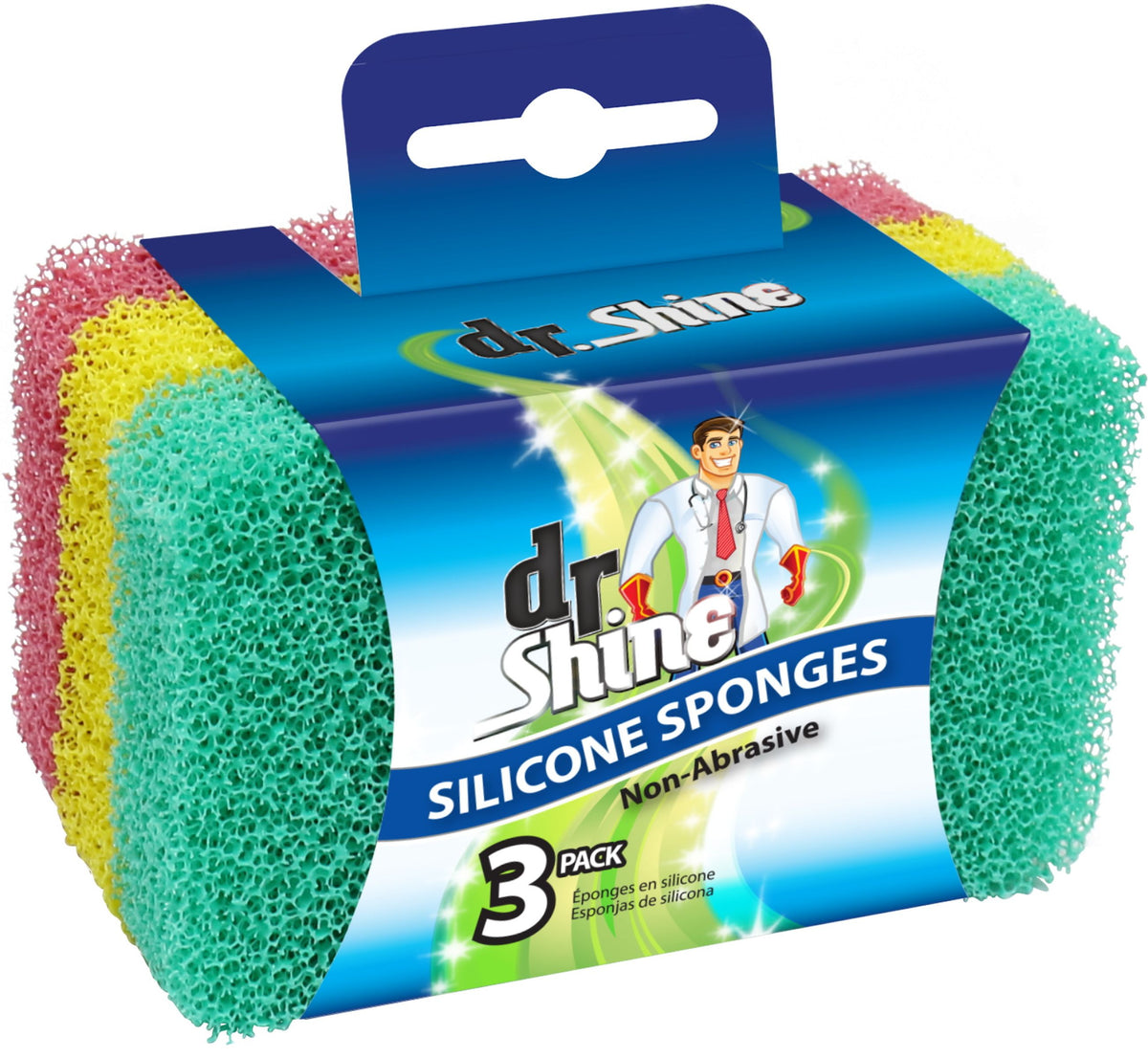 Dr Shine Silicone Sponges 3-Pack - Reusable