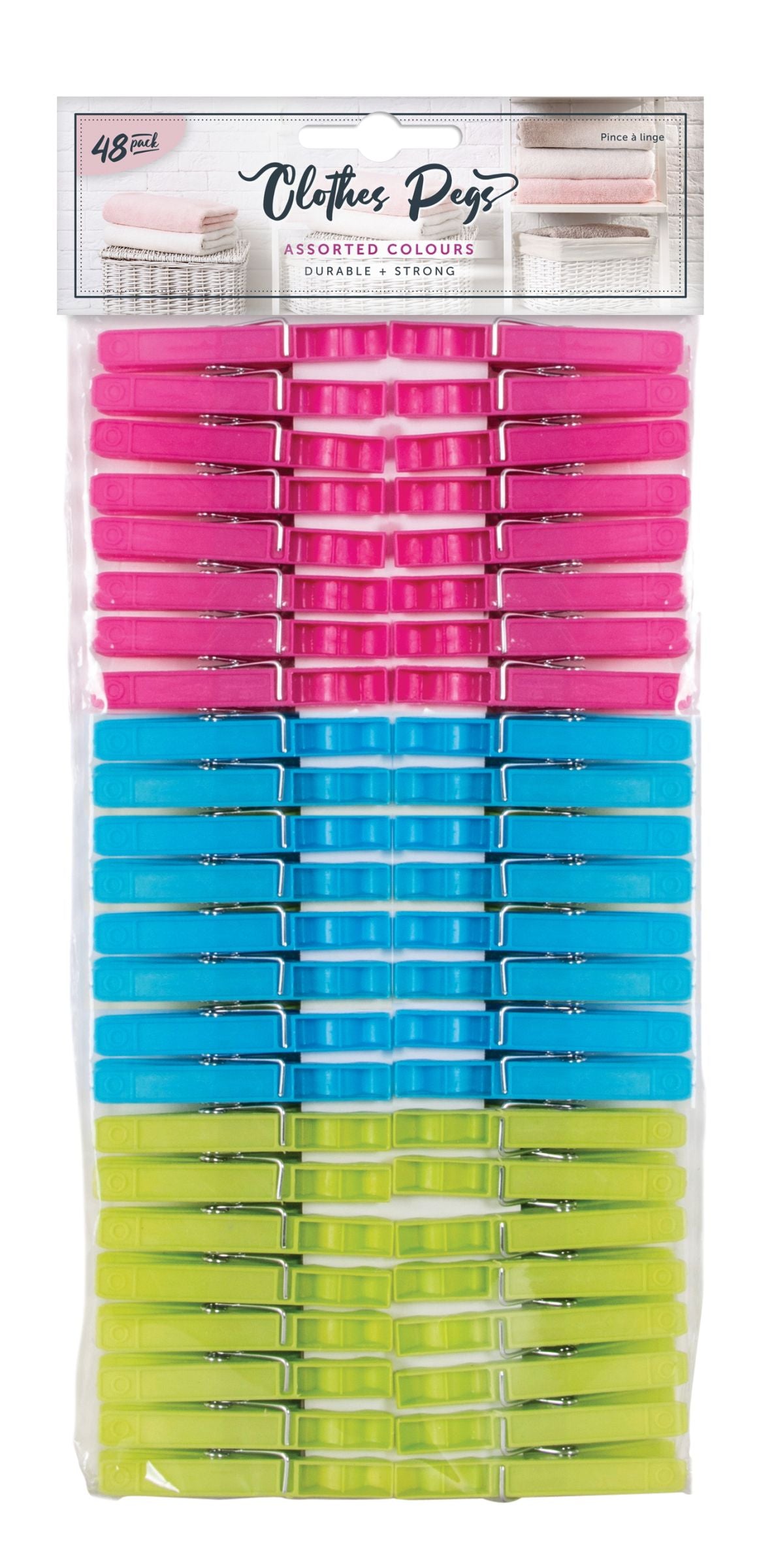 Standard Plastic Pegs 48-Pack - Bulk Value