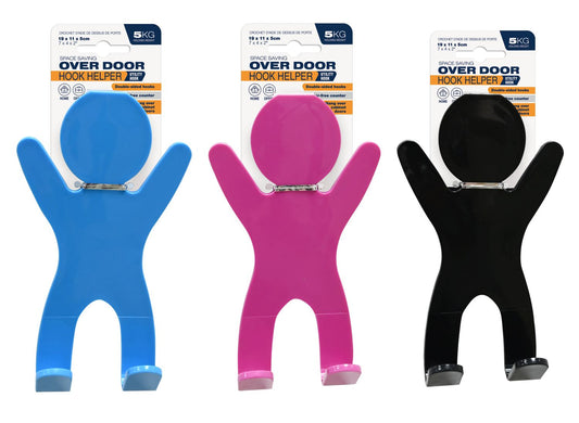 Over Door Cool Man Hook 3 Assorted Colours 19 x 11cm