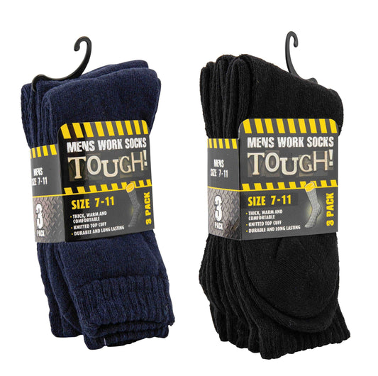 Work Socks Mens 7-11 3 Pairs