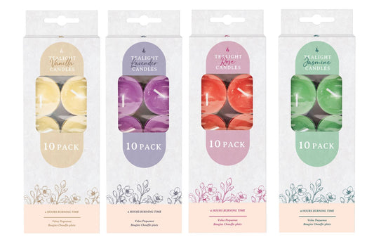 Tealight Candles Scented 14g 10 Pack 4 Assorted