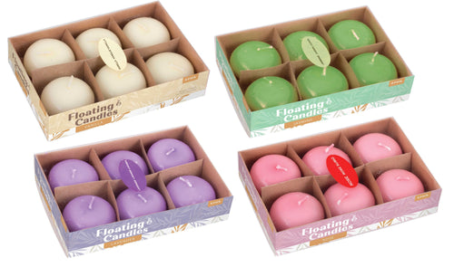 Floating Scented Candles 6-Pack - 4 Assorted