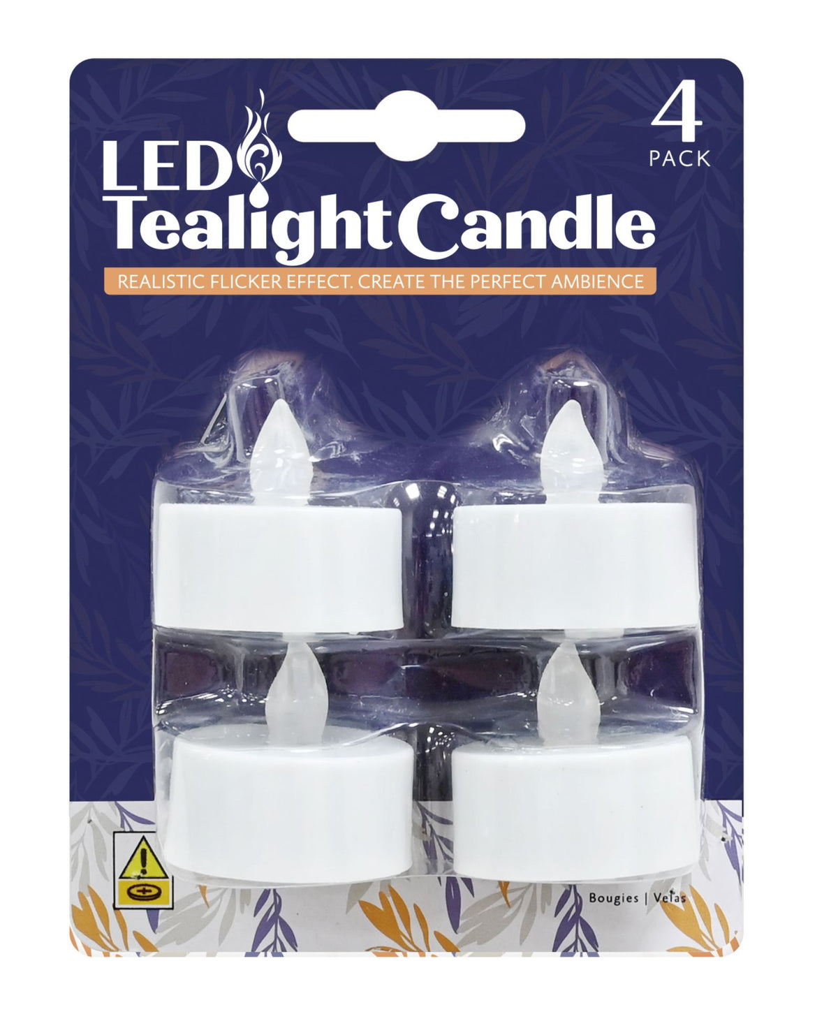 LED Flickering Tea Lights 4-Pack - Flameless