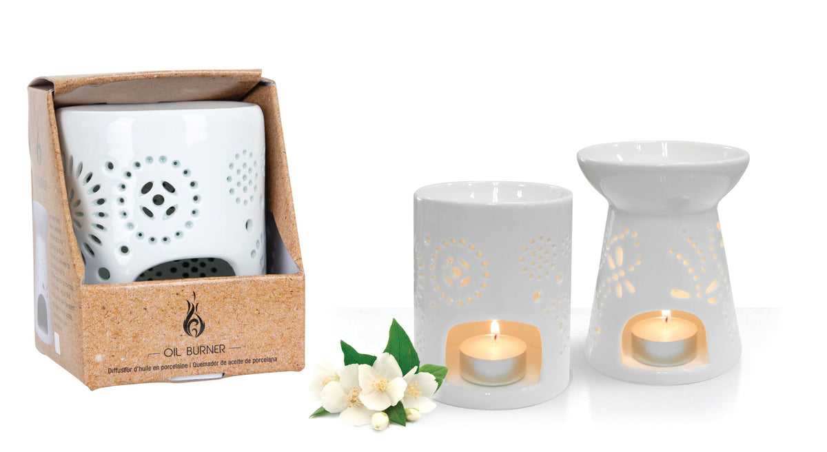 Porcelain Oil Burner White - 2 Assorted Designs