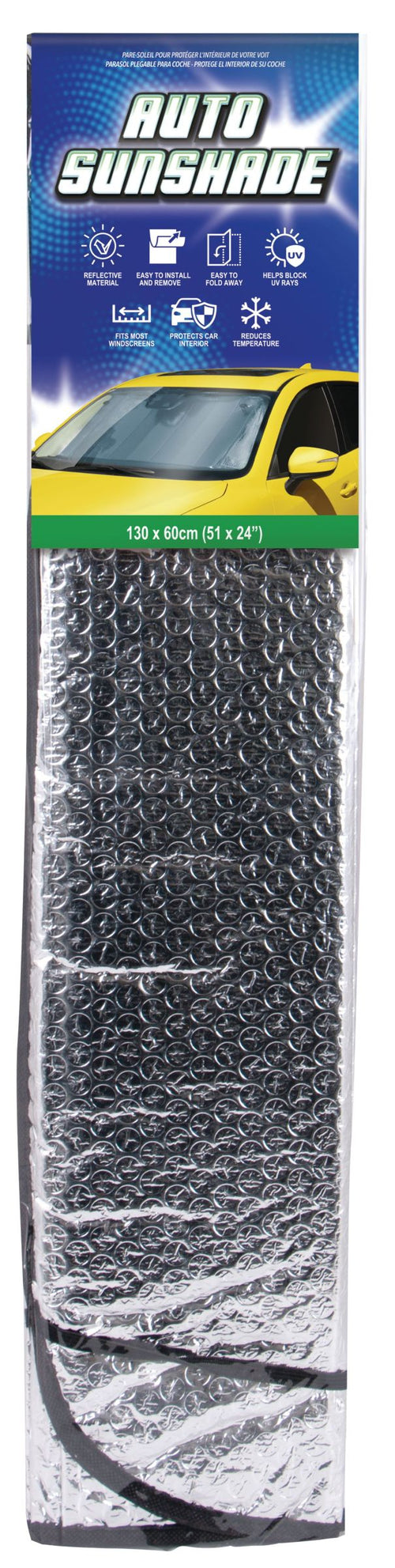 Folding Car Sunshade 130x60cm - UV Protection