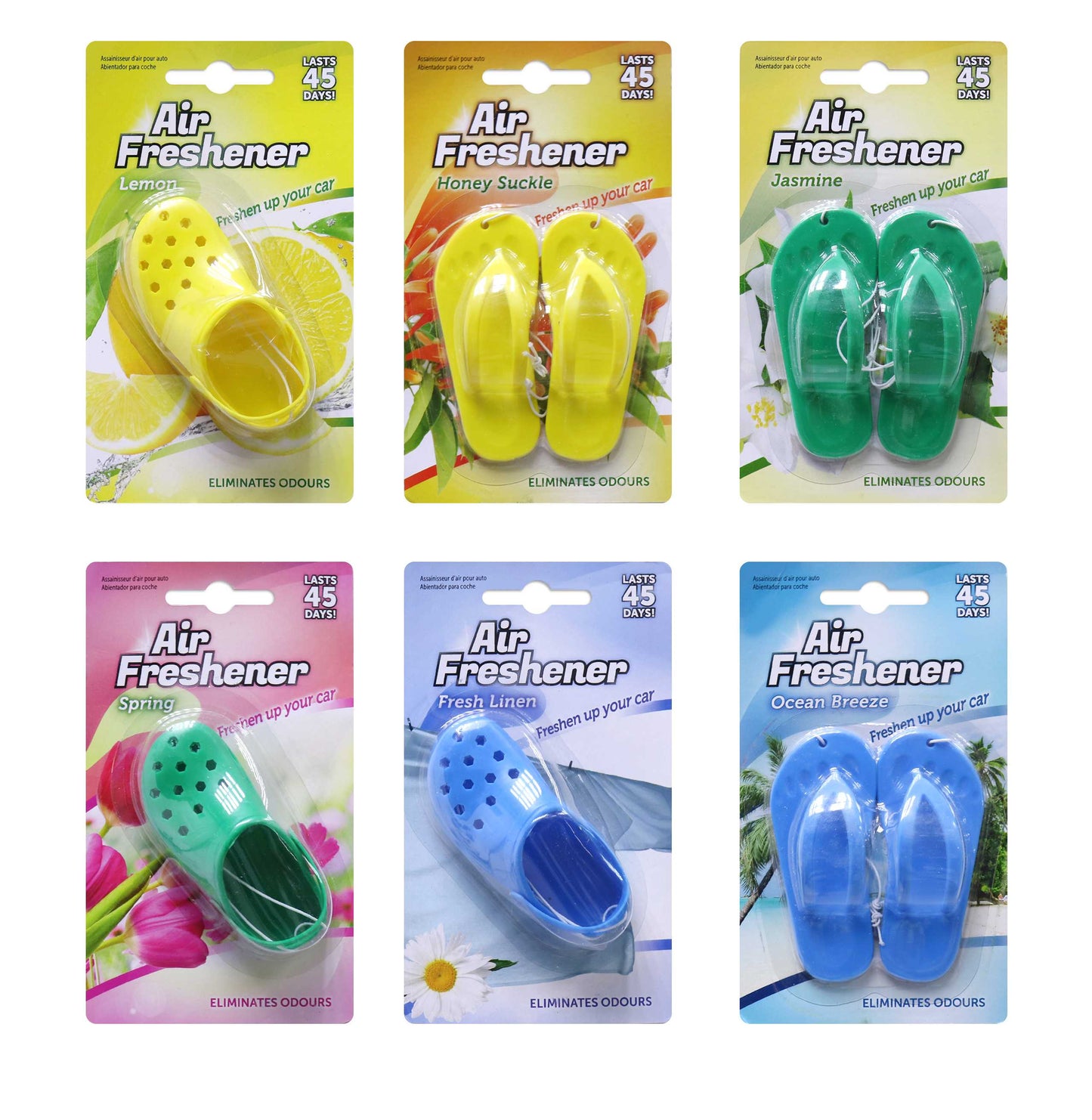 Car Freshener Thongs/Clogs 6 Assorted Scents