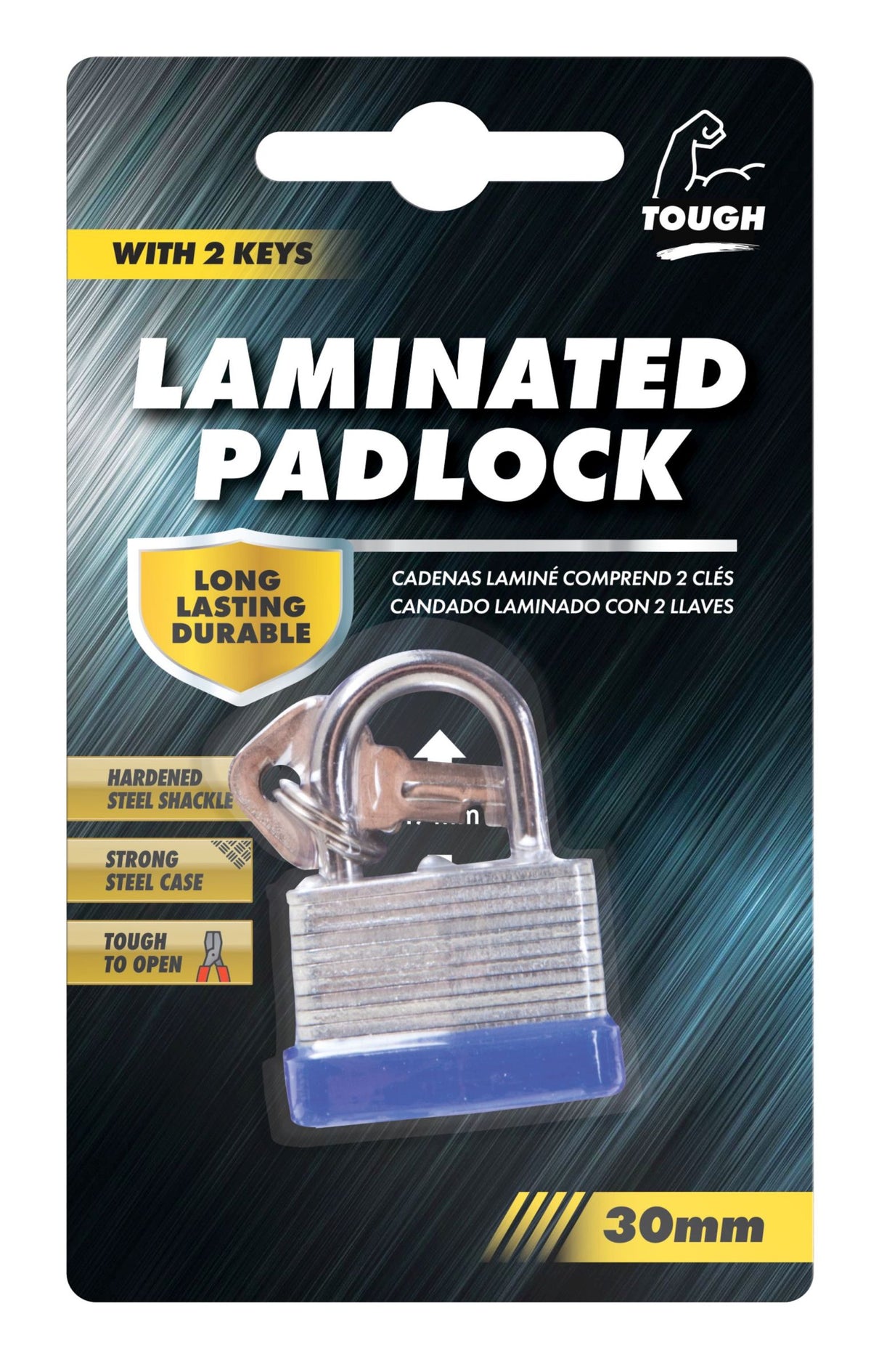 Laminated Steel Padlock 30mm with Keys