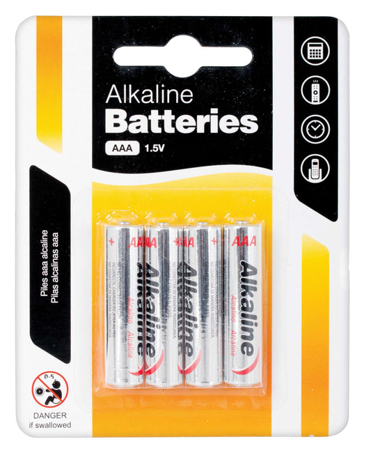 AAA Alkaline Batteries 4 Pack