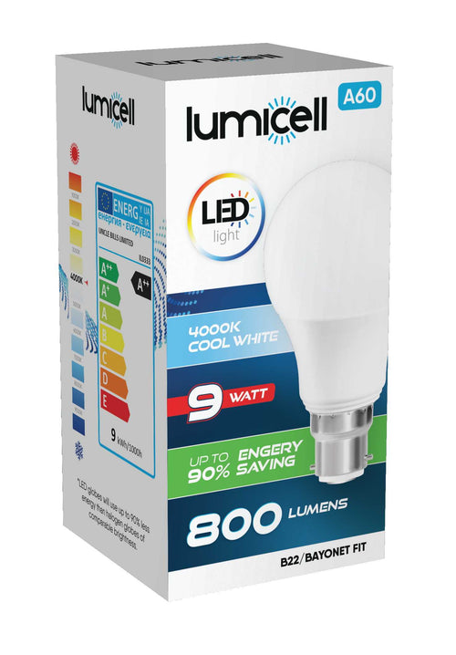 Lumicell LED Bulb 9W Bayonet Fit - Energy Efficient