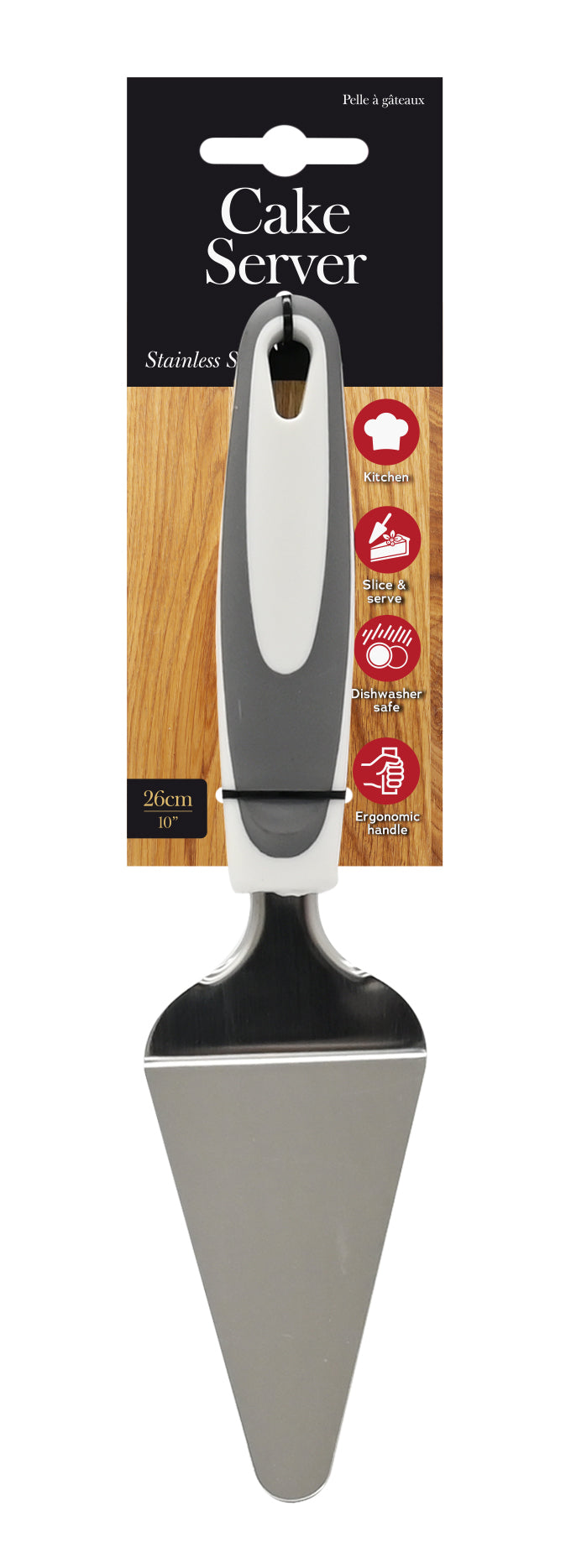 Cake Server Stainless Steel with Ergonomic Handle