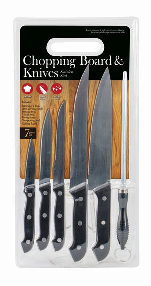 Knife & Chopping Board Set 7-Piece - Kitchen Starter