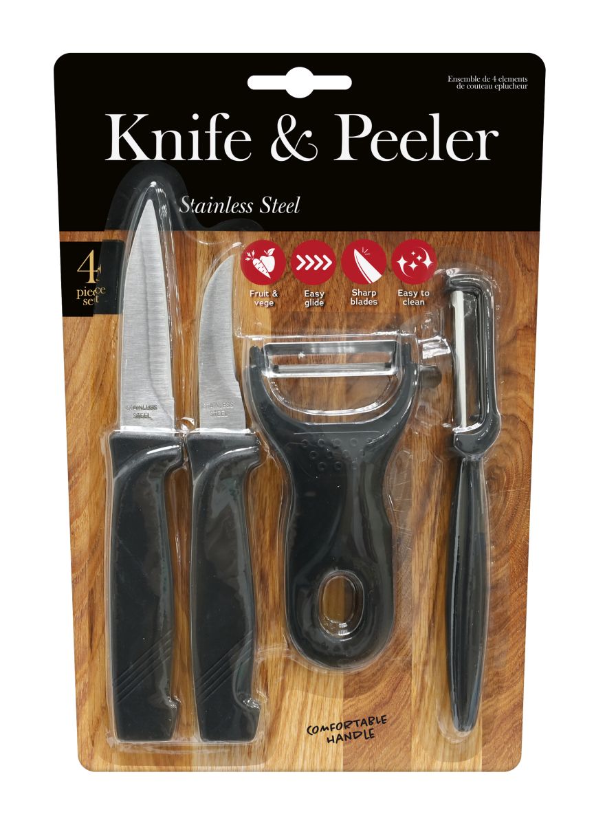 Knife & Peeler Set 4-Piece - Kitchen Essentials