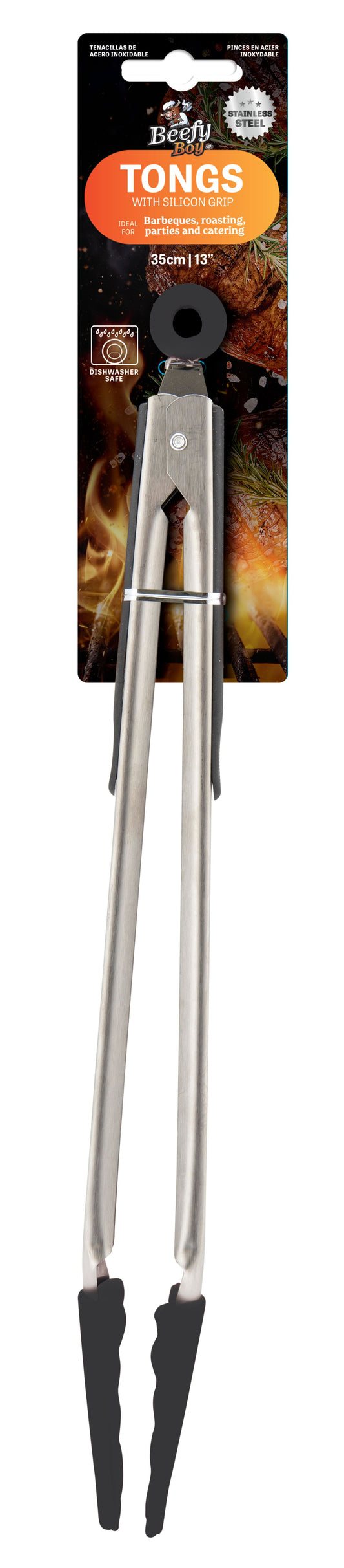 BBQ Tongs Silicone Tip 35cm