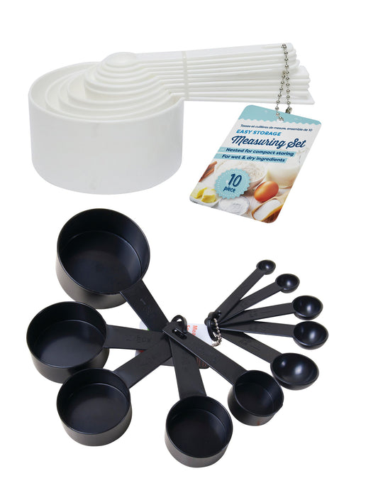 Measuring Cup and Spoon 10 Piece Set 2 Assorted Colours