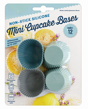 Silicone Mini Cupcake Molds 12-Pack - 3 Colors