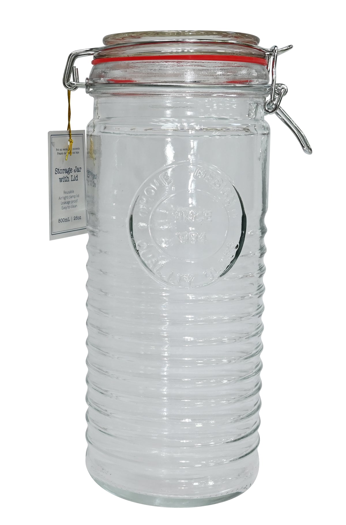 Storage Jar Ribbed with Lid 1500mL