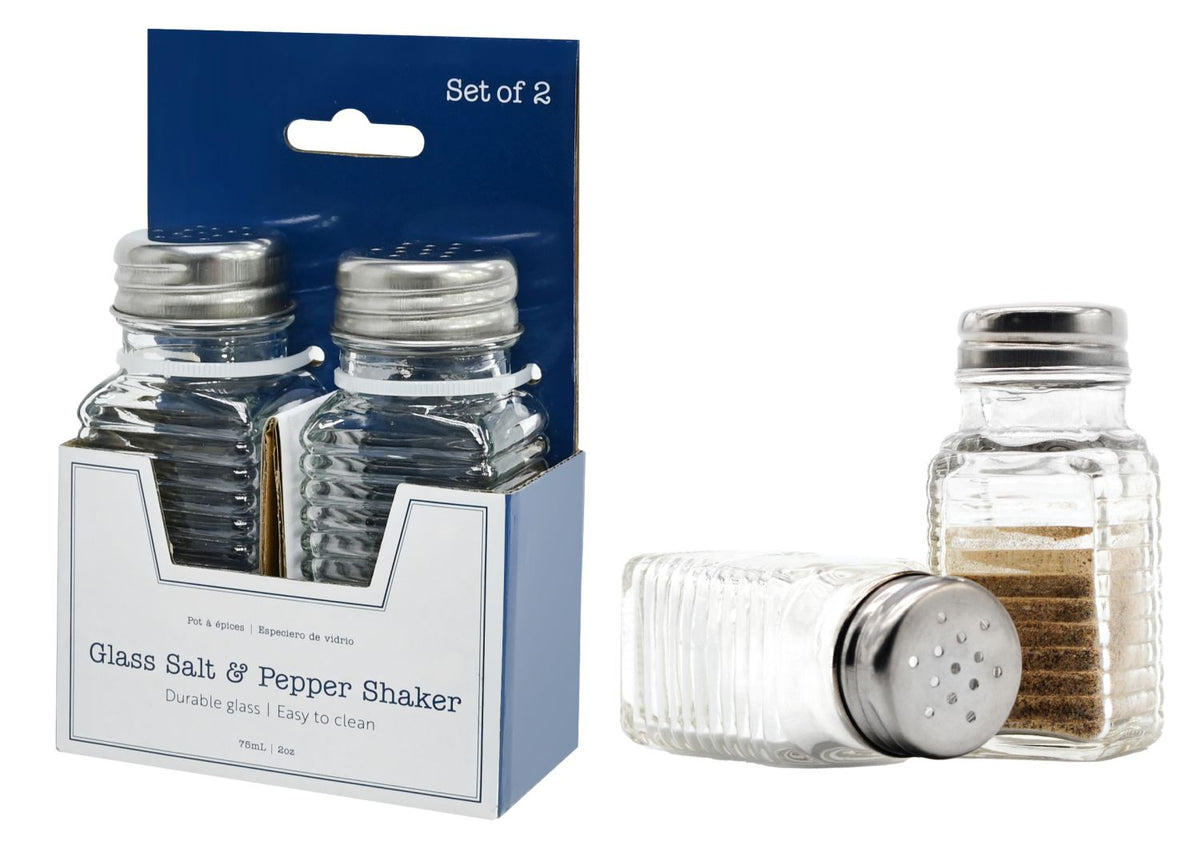 Glass Salt and Pepper Shaker Set of 2