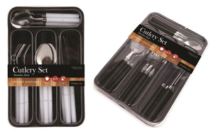 Cutlery Set 24-Piece with Tray - 2 Colors