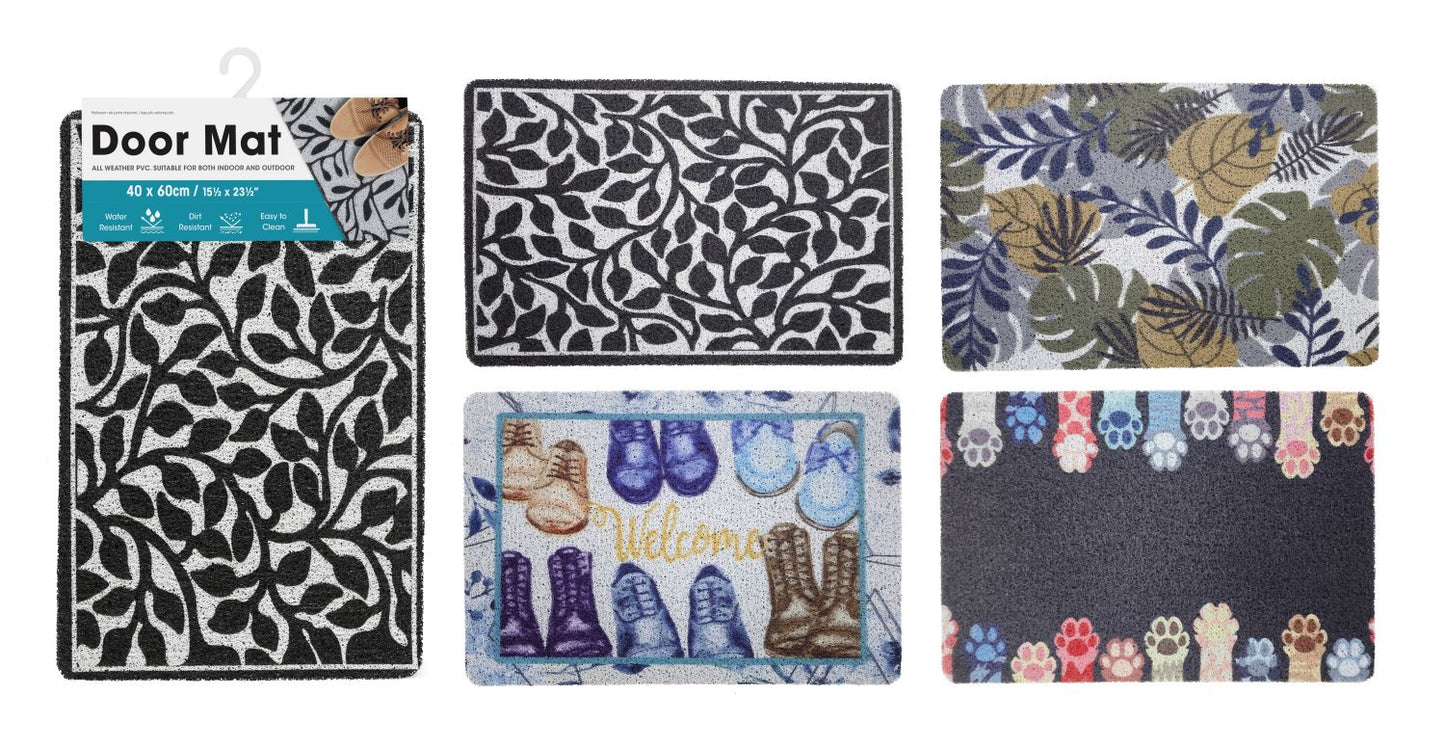 Door Mat with Printing 4 Assorted 40 x 60cm
