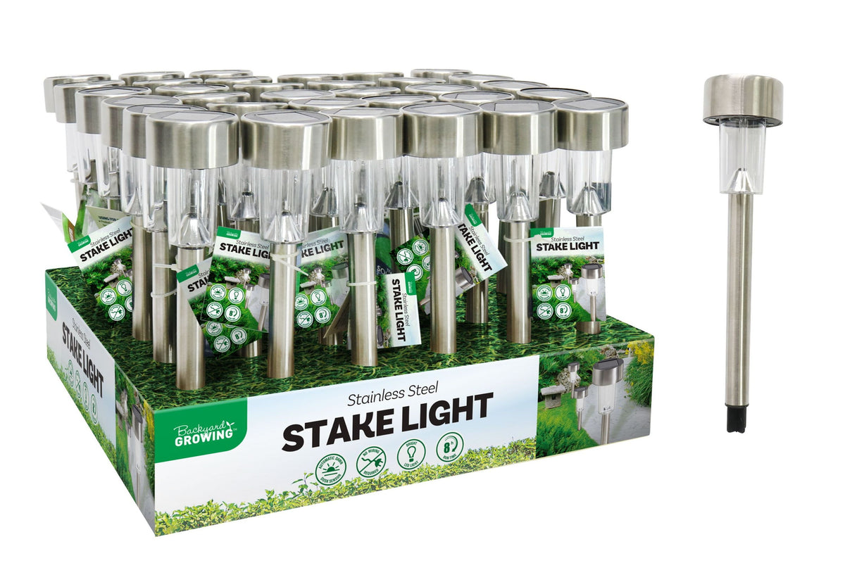 Solar Garden Stake 36cm - Stainless Steel