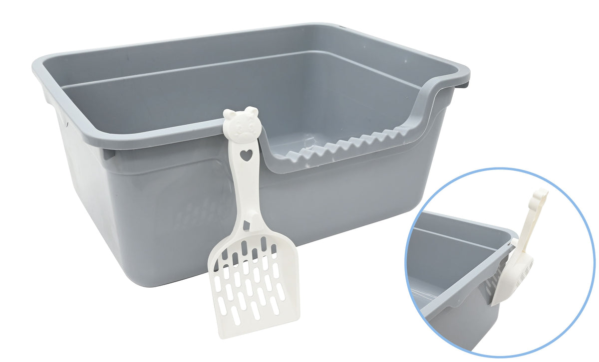 Open Cat Litter Tray With Scoop 48.5x35x21cm