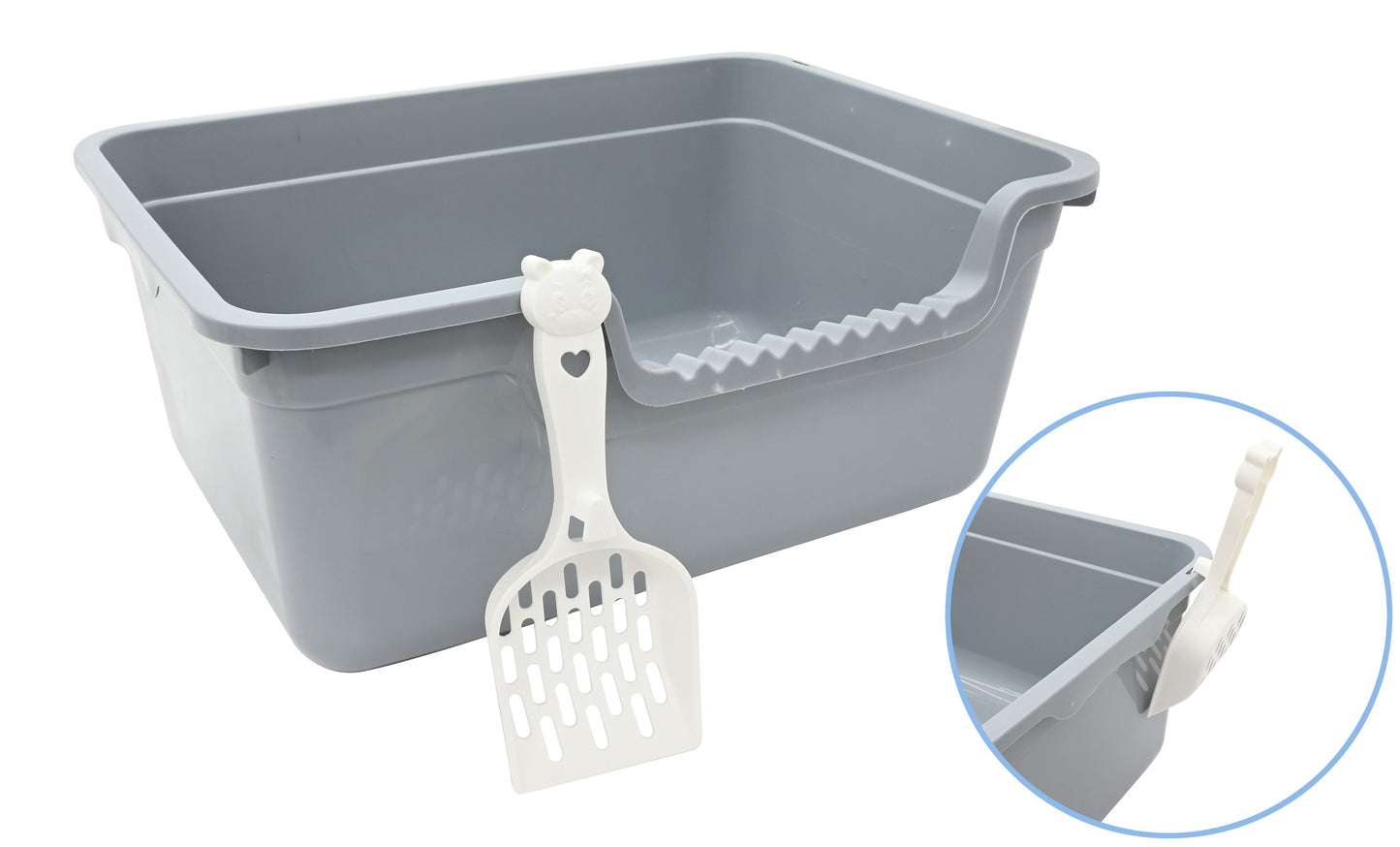 Open Cat Litter Tray With Scoop 48.5x35x21cm