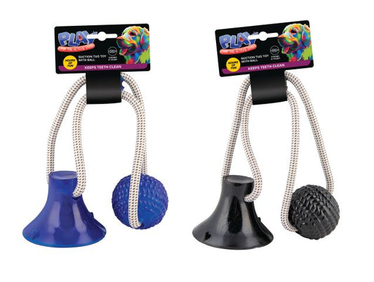 Pet Suction Tug Toy with Ball 2 Assorted Colours
