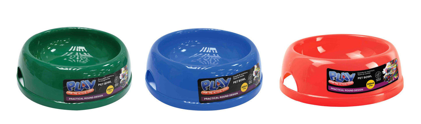 Pet Bowl 500mL 3 Assorted Colours