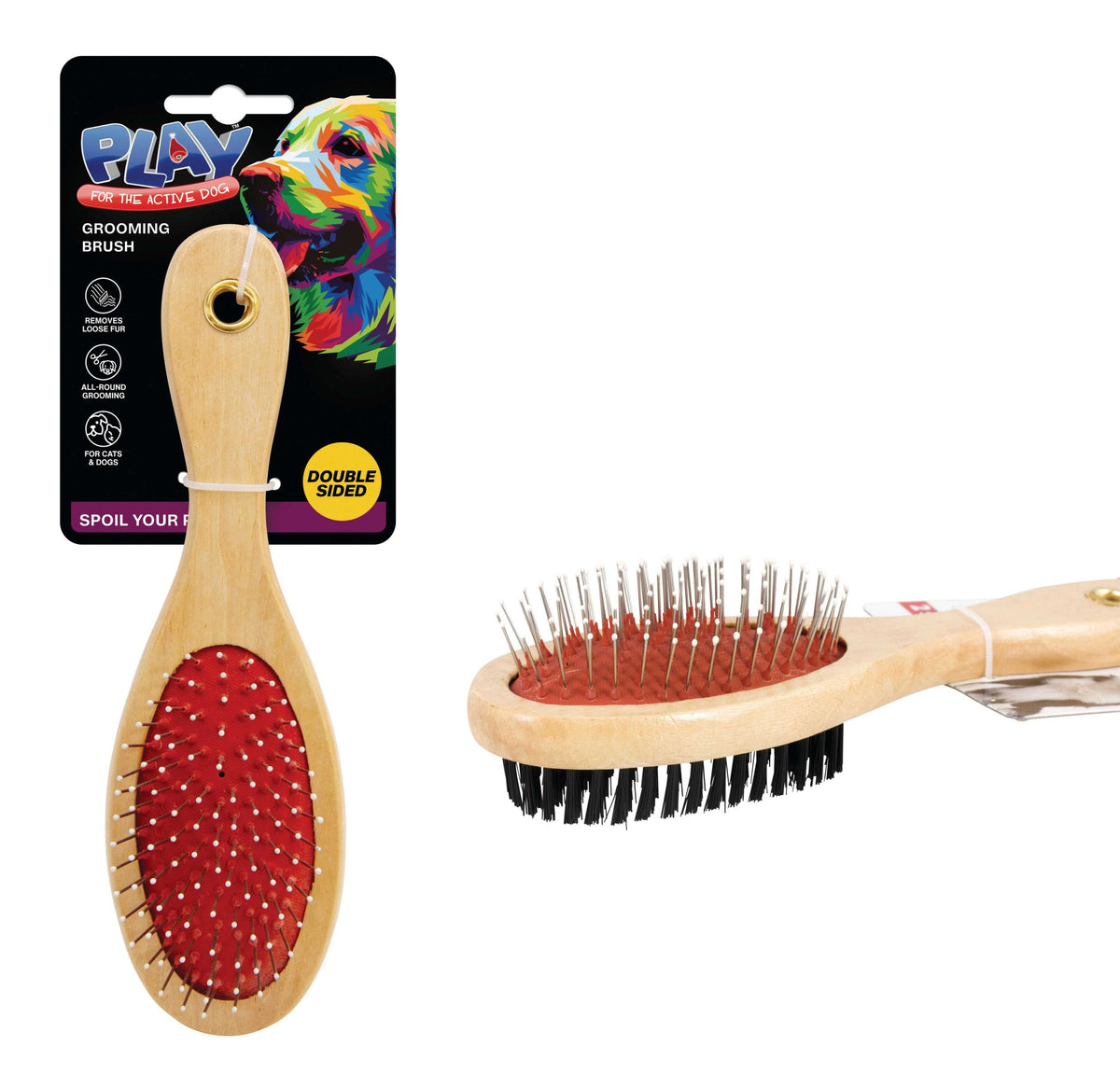 Double-Sided Pet Brush 22.5cm - Grooming Tool