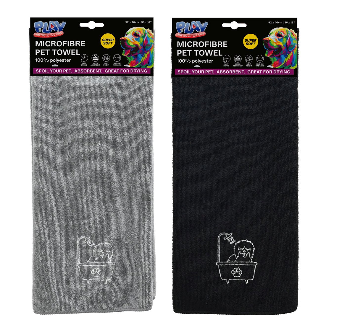 Microfiber Pet Towel 92x46cm - 2 Colors