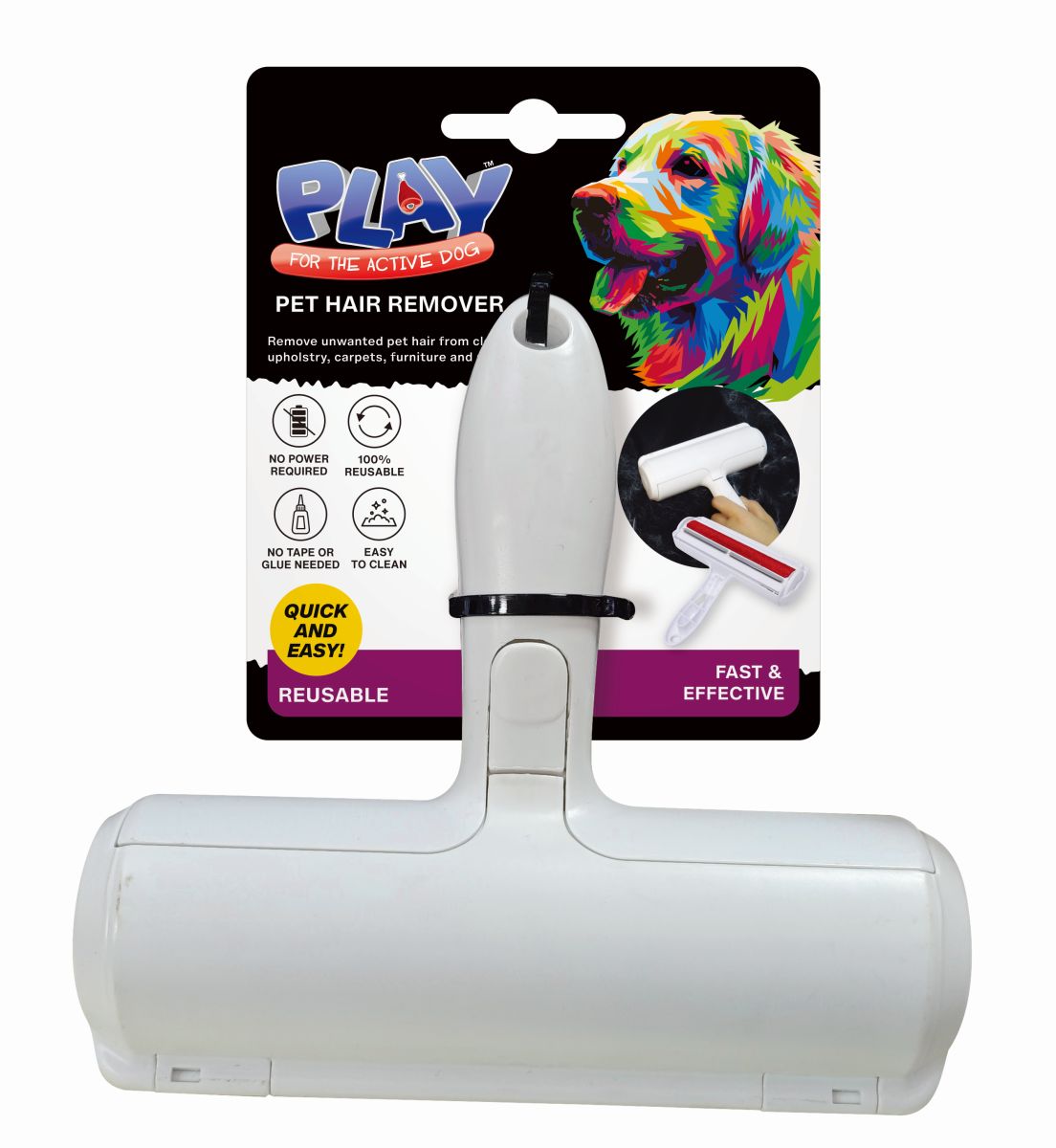 Self-Cleaning Pet Hair Remover - Reusable