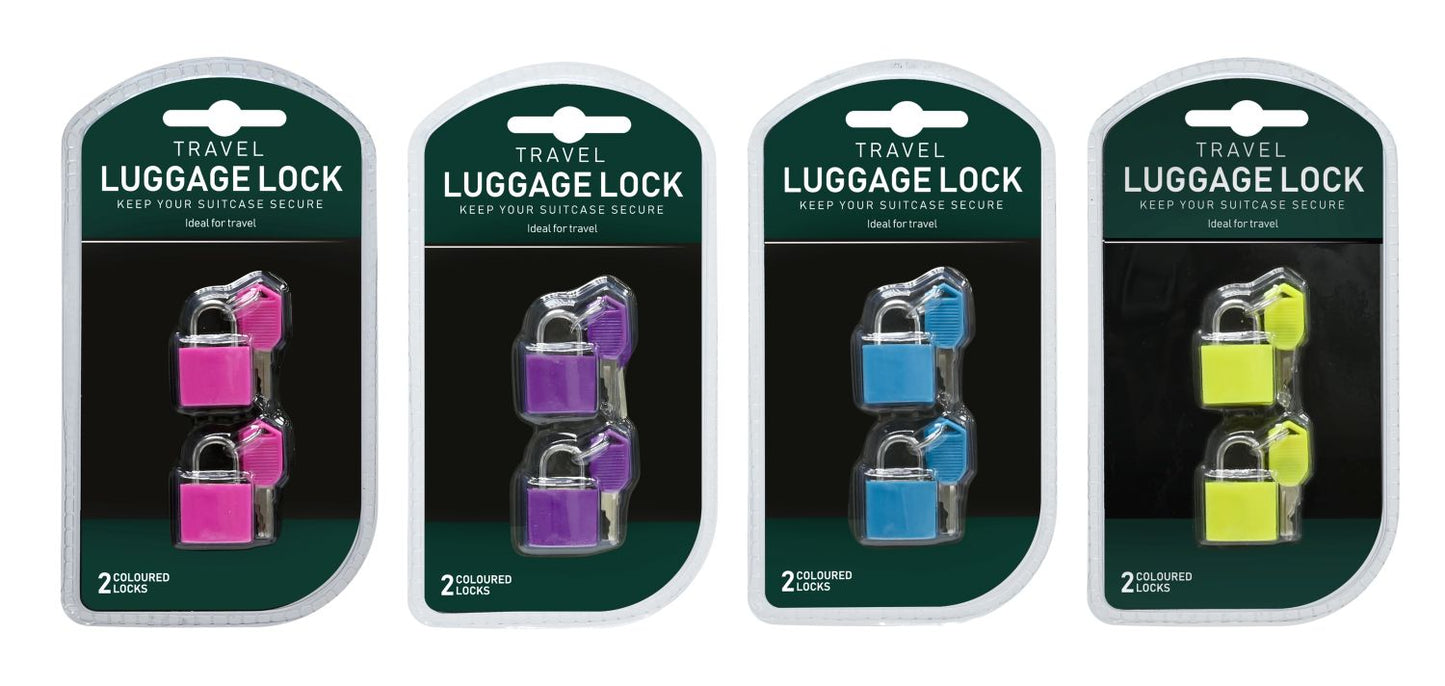 Luggage Lock 22mm 2 Pack 4 Assorted Colours