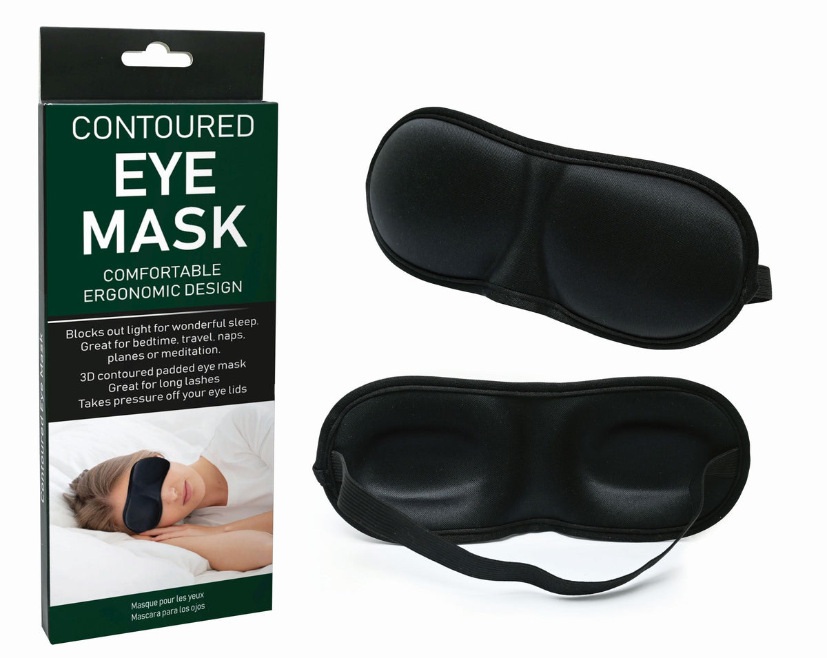 Contoured Sleep Eye Mask - Black