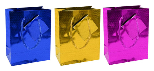 Gift Bag Holograph 11 x 14cm Small 3 Assorted Colours