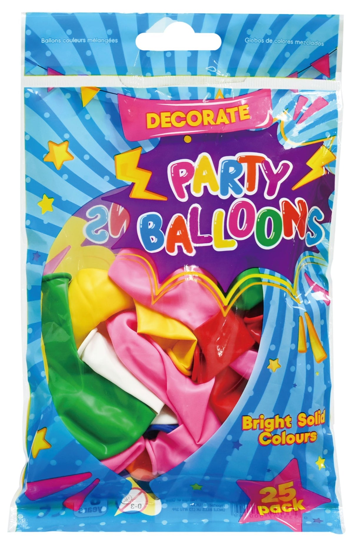 Mixed Color Balloons 25-Pack - Assorted