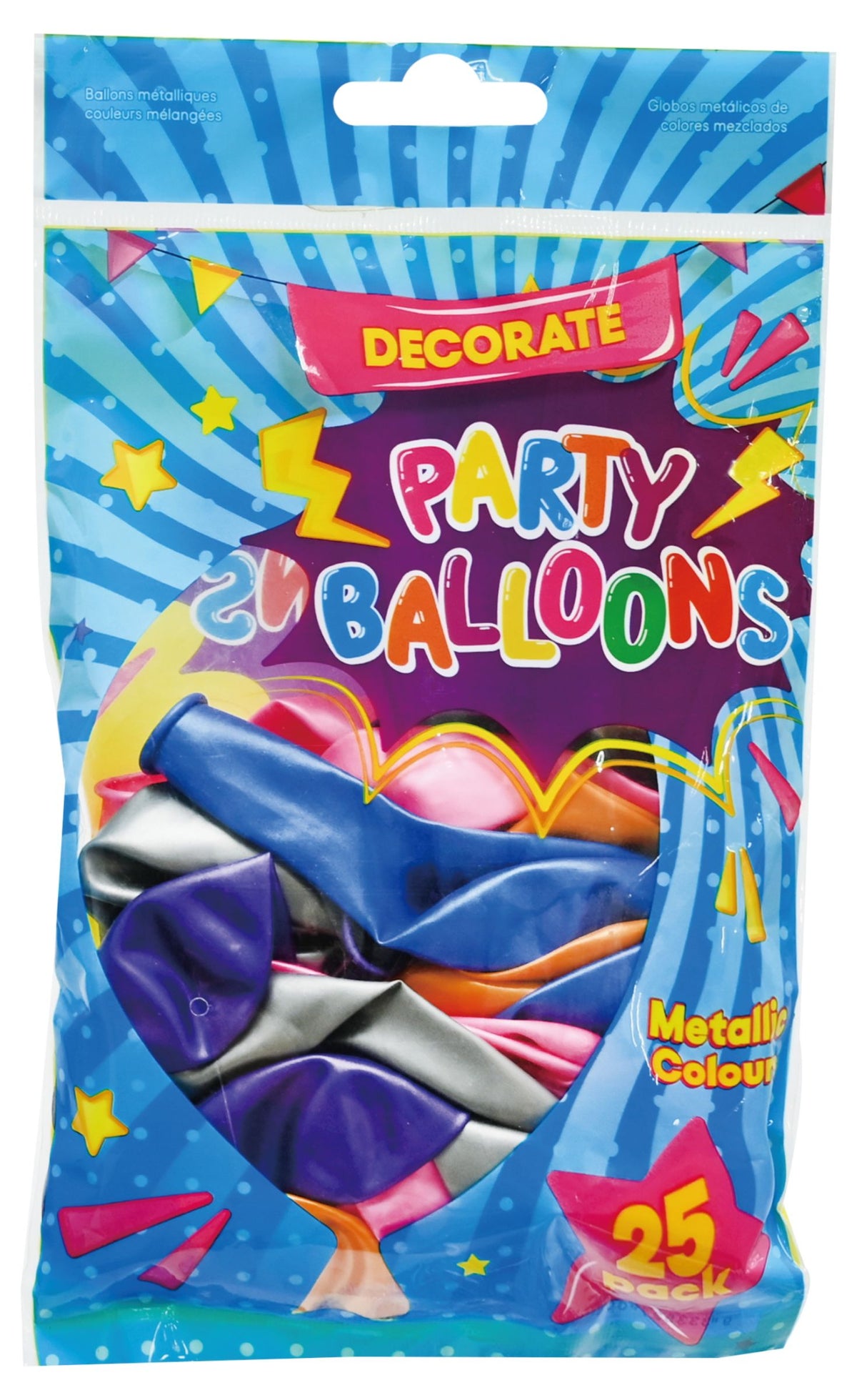 Metallic Balloons 25-Pack - Mixed Colors