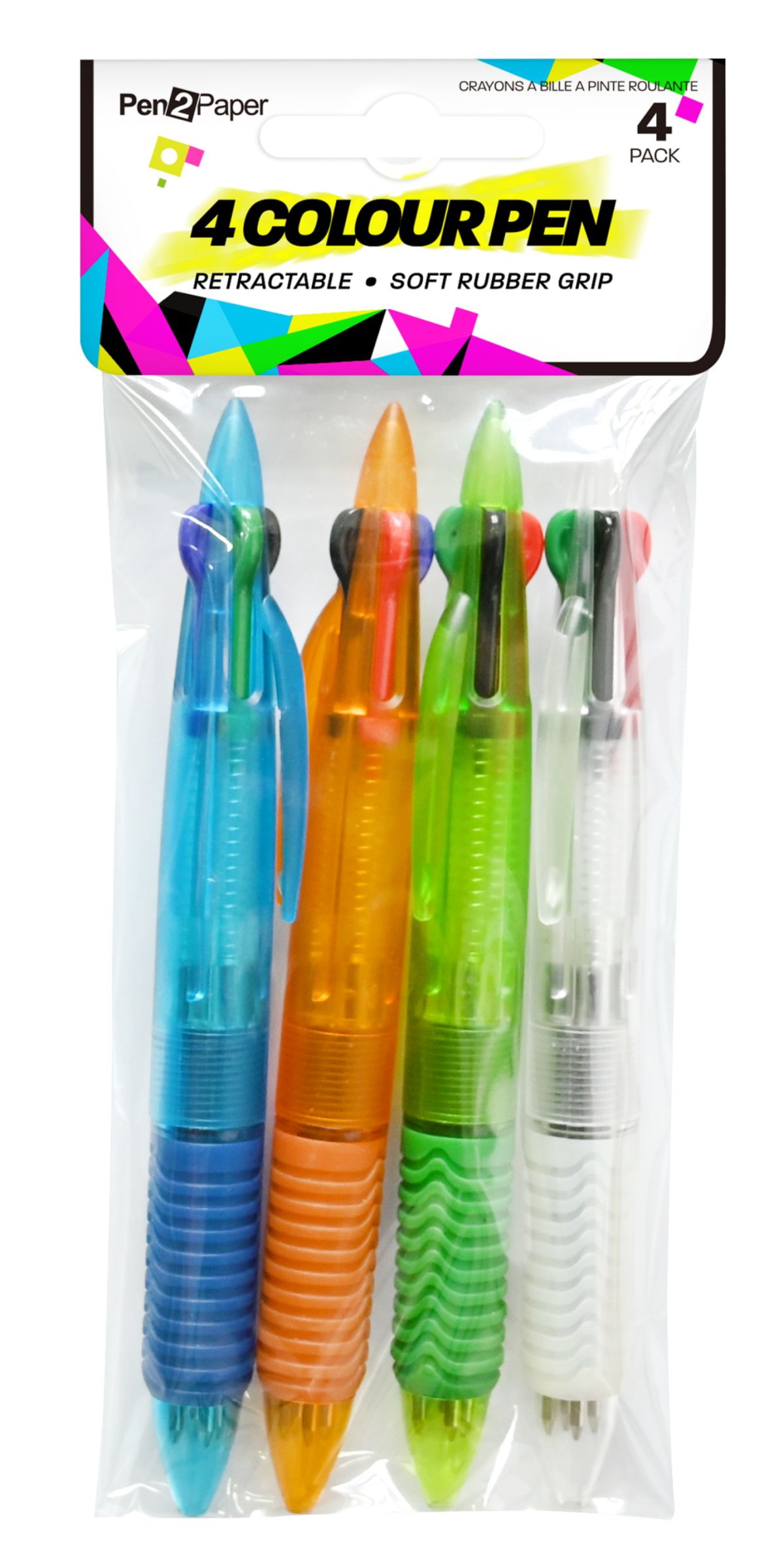 Ball Point Pens 4 Colours 4 Pack