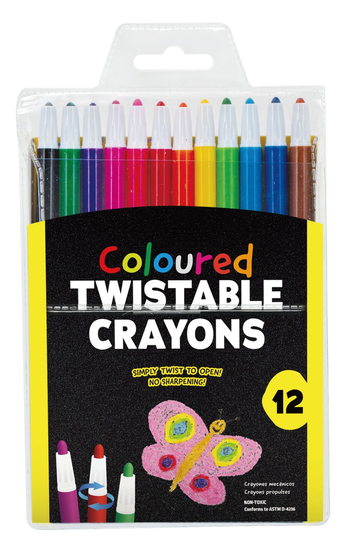 Twistable Crayons 12-Pack - Bright Colors