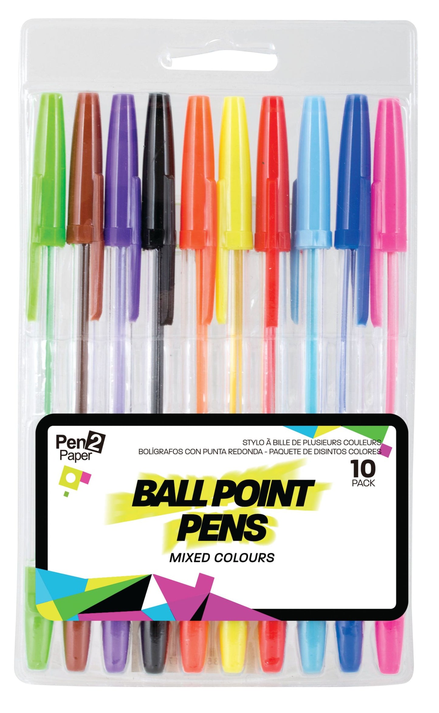 Ball Point Pen 10 Pack 10 Colours