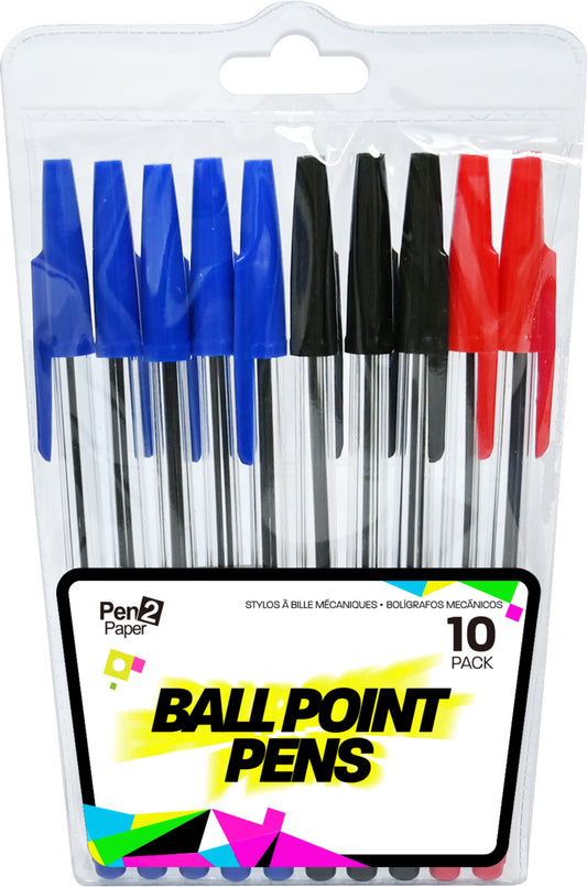 Ball Point Pens 10 Pack 3  Colours