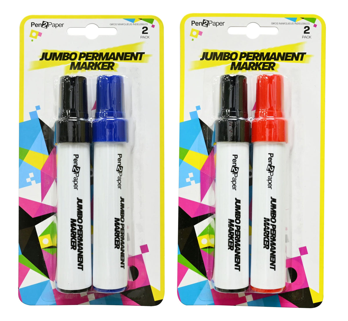 Jumbo Permanent Markers 2-Pack - 2 Assorted Colors