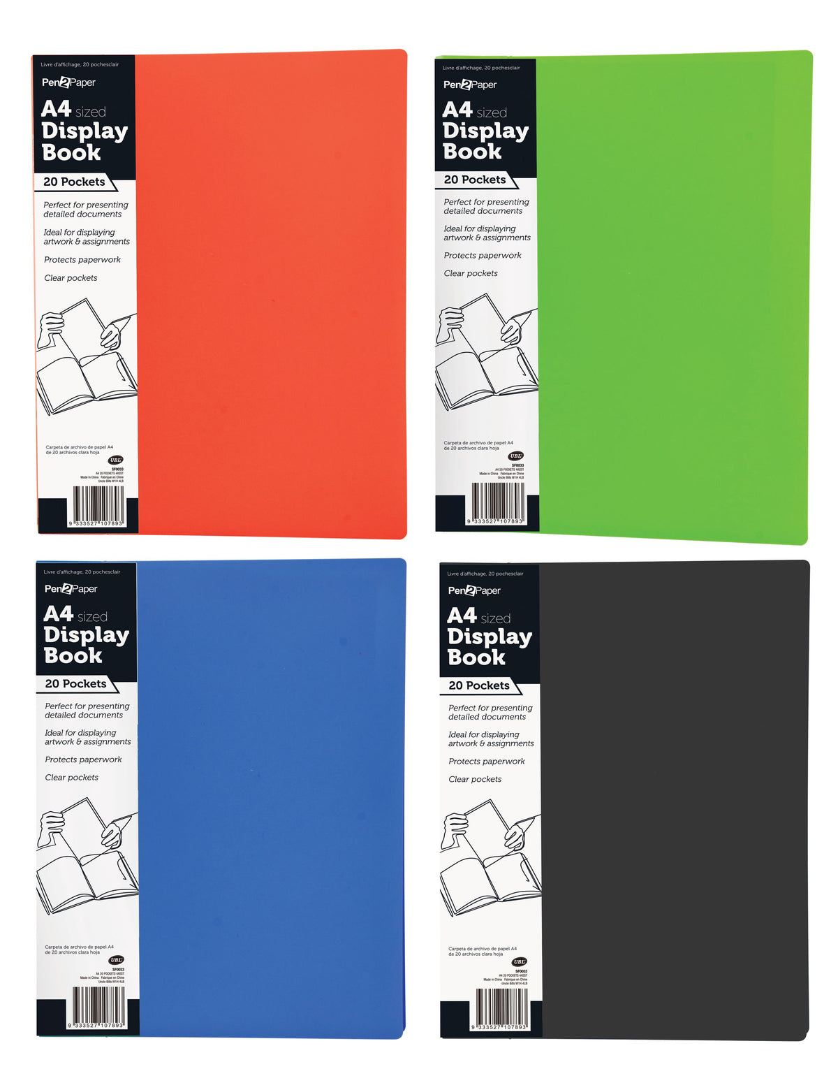 A4 Display Folder 20 Pockets - Document Organizer