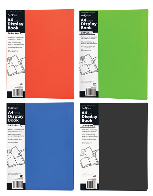 A4 Display Folder 20 Pockets - Document Organizer